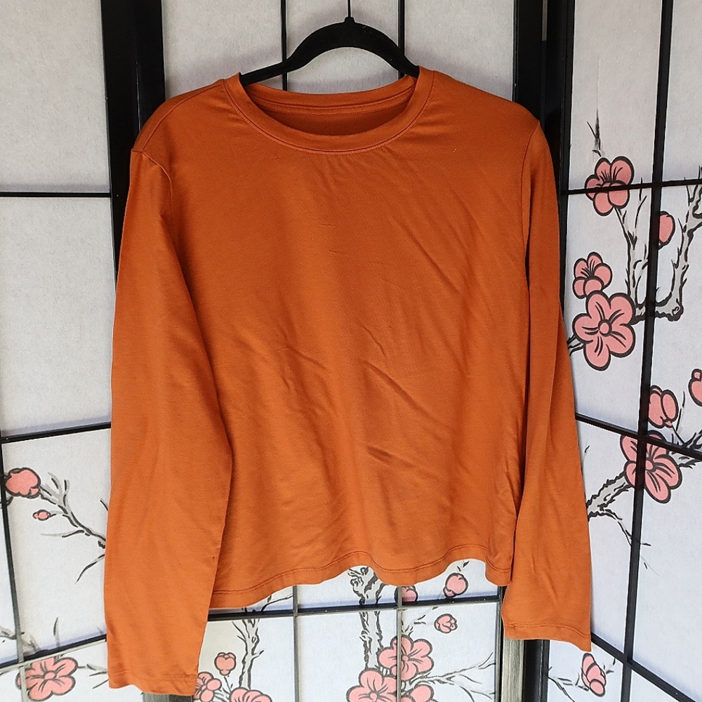 a new day Women's Burnt Orange Long Sleeve Top Size Large